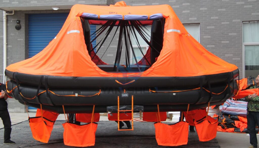 Davitlaunched Selfrighting Inflatable Liferafts to Yan Shun
