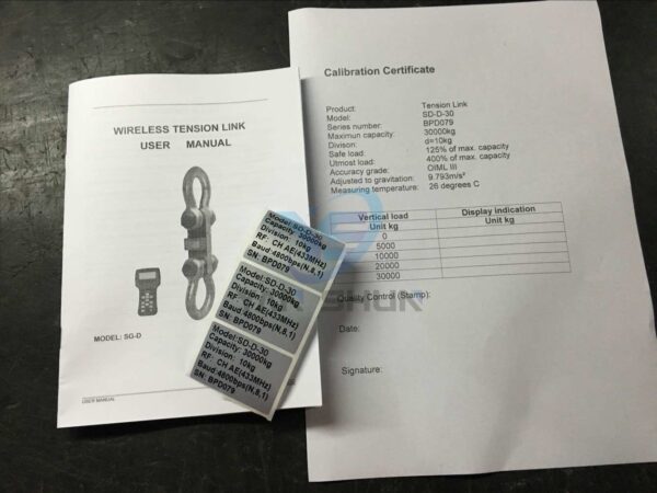 Dynamometer - Wireless Indicator - Load Cell and Shackles for Water Bags