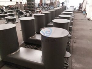 ISO 13795 Double Bollards type A with Compact Base Plate Weldable Steel Plates