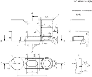 ISO 13795 Double Bollards type A with Compact Base Plate Weldable Steel Plates