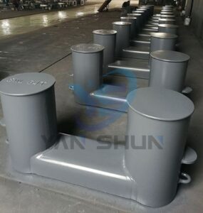 ISO 13795 Double Bollards type A with Compact Base Plate Weldable Steel Plates