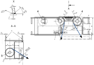 ISO 13742-2020 Universal Fairleads type 5R 5-roller withOUT Upper Roller Weldable Steel Plates