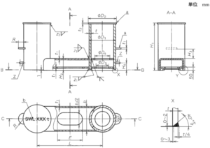 JIS F2001-1995 Double Bollards Double Bitts Welded Steel Plates
