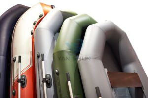 Rubber inflatable boat for fishing